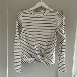 Old Navy Black and White Striped Long Sleeve Tee